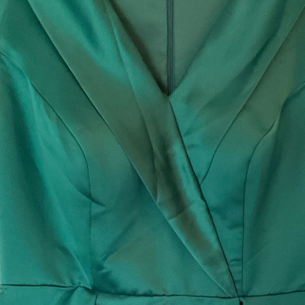 Emerald Satin Plus Maxi Dress - Picture 7 of 8